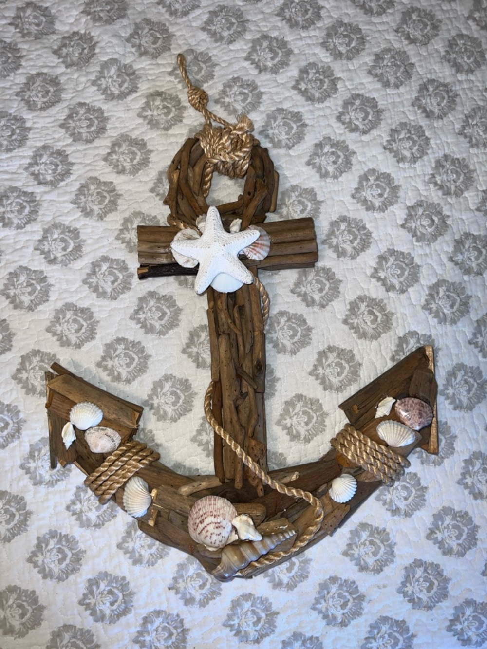 Driftwood Anchor Wall Hanging with Shells